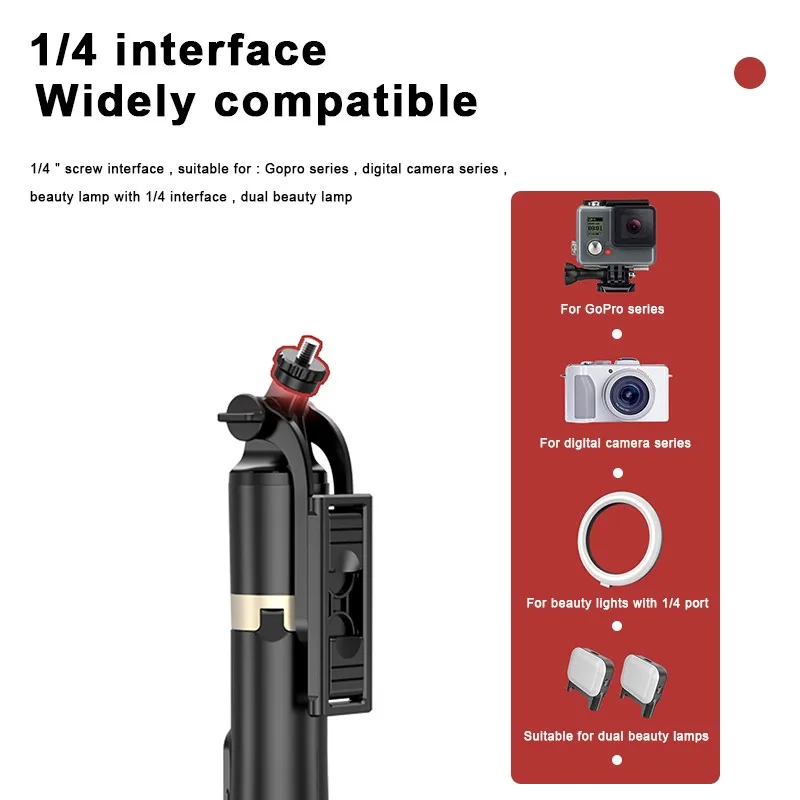 LISCN Tripod Selfie Stick 156cm Bluetooth Remote Bolt 1/4 Tongsis Holder Q16 for Mobile Phone Gopro Camera Ring Ligh