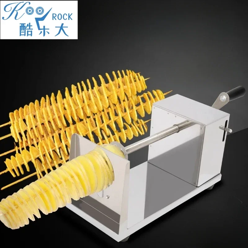 Stainless Steel Manual Spiral Potato Cutter Spiral Slicer for Street Food Snacks