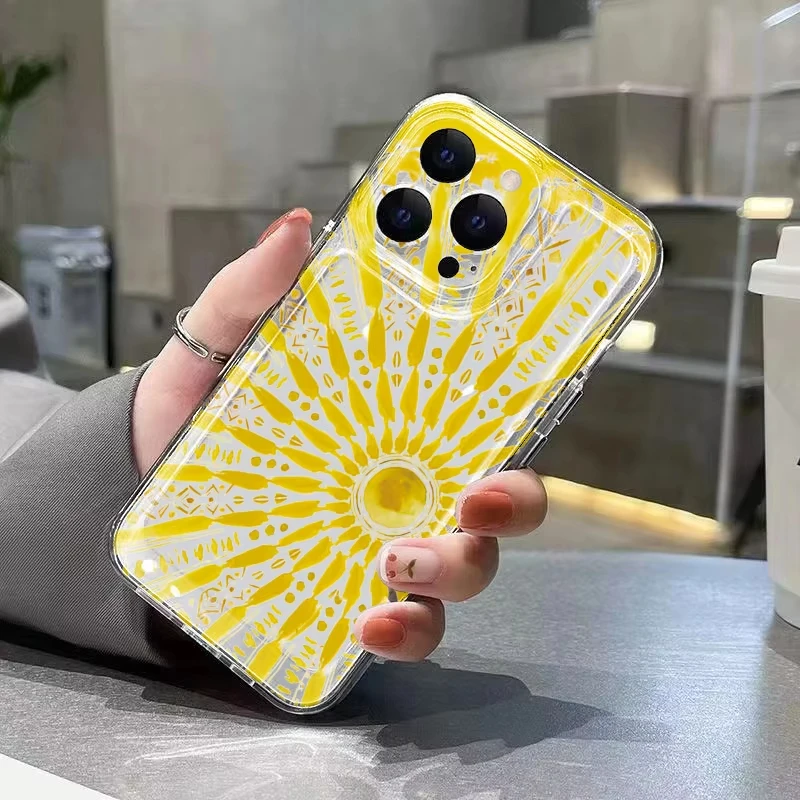 Yellow Sun Clear Shockproof TPU Phone Case Cover