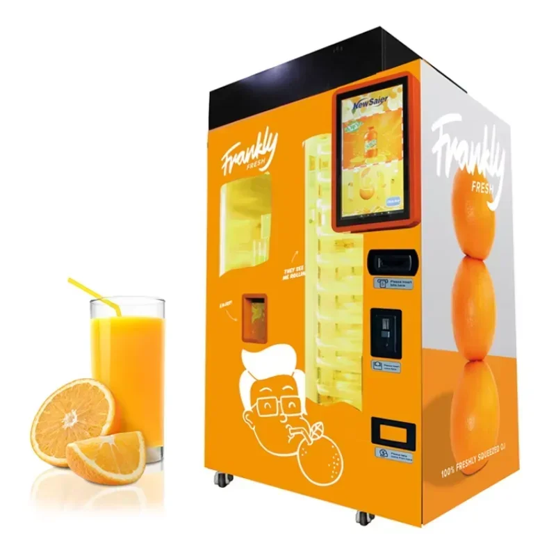 Freshly squeezed orange juice vending machine fruit dispenser