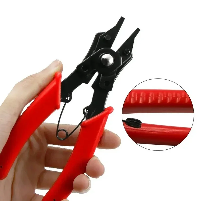 4-In-1 Circlip Pliers Set Snap Ring Pliers Multi-function Crimp Removable Plier Head Antirust Anti Corrosion Hand Tools circlip pliers