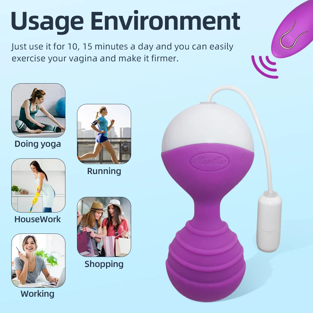 Kegel Balls Wireless Remote Control Vaginal Ball Vibrator 10 Speeds