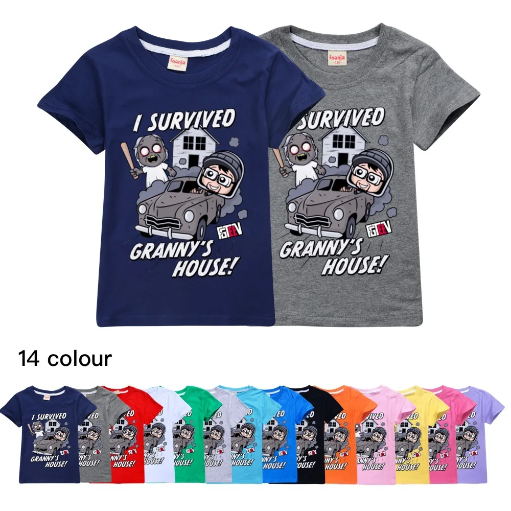 

New FGTEEV Toddler Girls Children T-Shirt 2023 Kids Summer Tops Hip-Hop Casual Pullover Teenage Short-Sleeved Tees