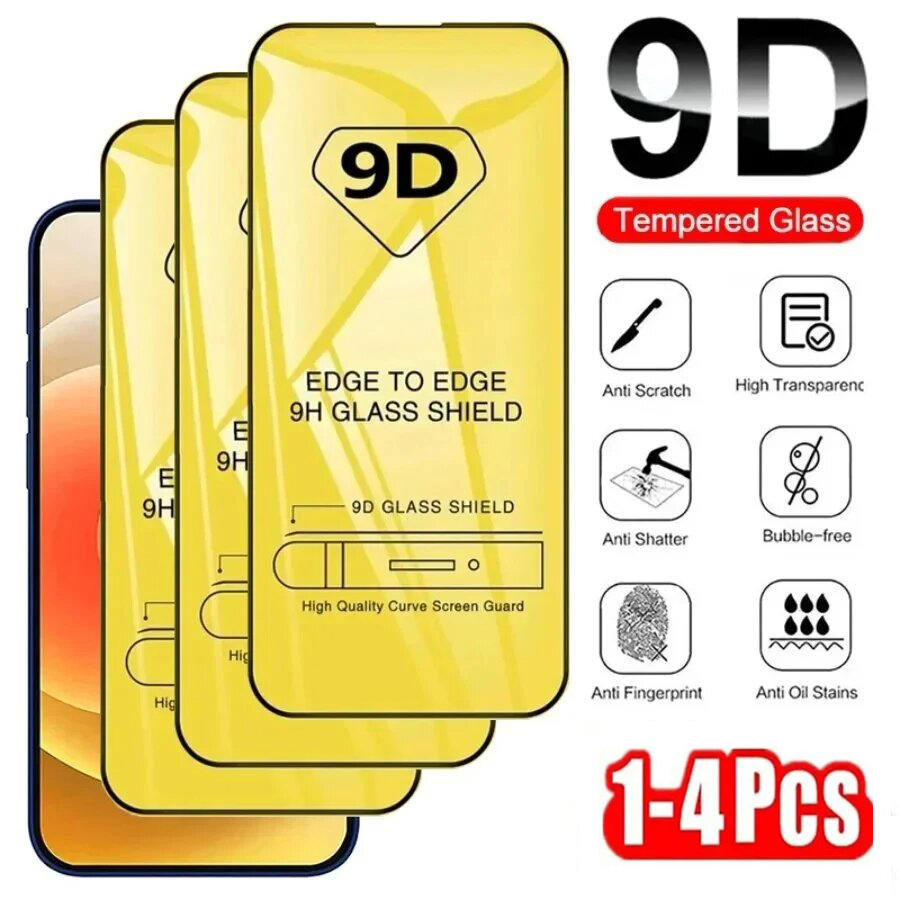 9D Screen Protector For Xiaomi Redmi Note 12 11 10 13 Pro 13C 10C 12C Mi 11T Pro 13 11 12 Lite Poco X6 Pro X5 F3 Tempered Glass