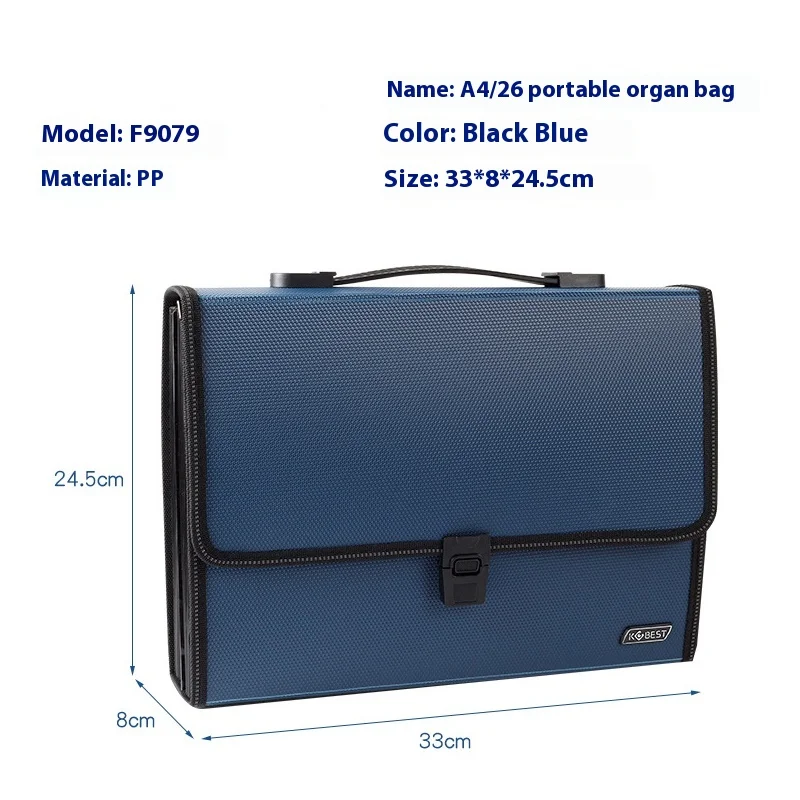 Thickening 26 Grid File Folder A4 Expanding Paper Holder Waterproof Document Organizer Documents Case Office School Stationery