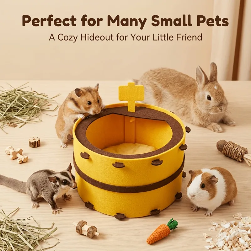 Maison en feutre doux pour hamster et refuge pour petits animaux_voghion.com