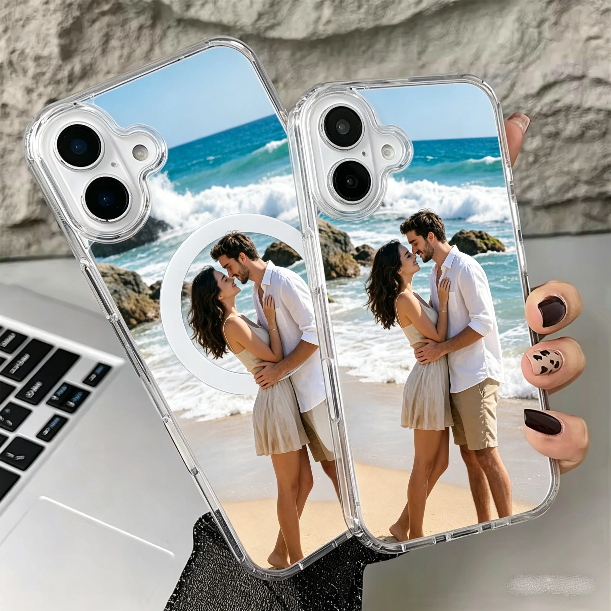 Premium Transparent Magnetic Phone Case - Custom Design