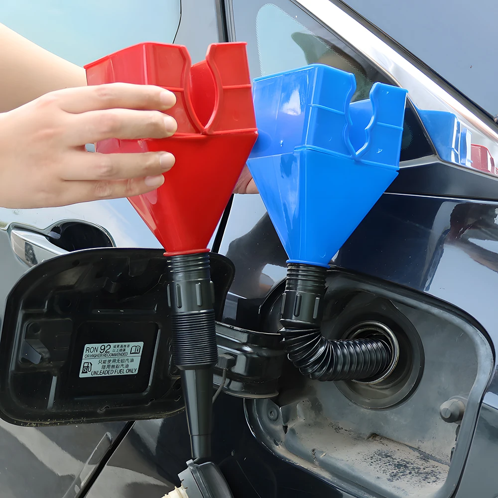 Car Funnels Car Refueling Funnel Folding Telescopic Hose Refueling Funnel Portable Hands-free Car Oil Filling Equipment
