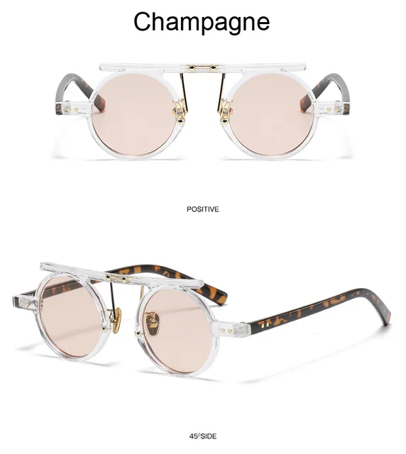 Mode Vintage lunettes De soleil rondes femme homme marque lunettes De soleil design femme mâle petit cadre dégradé rétro Gafas De Sol_voghion.com