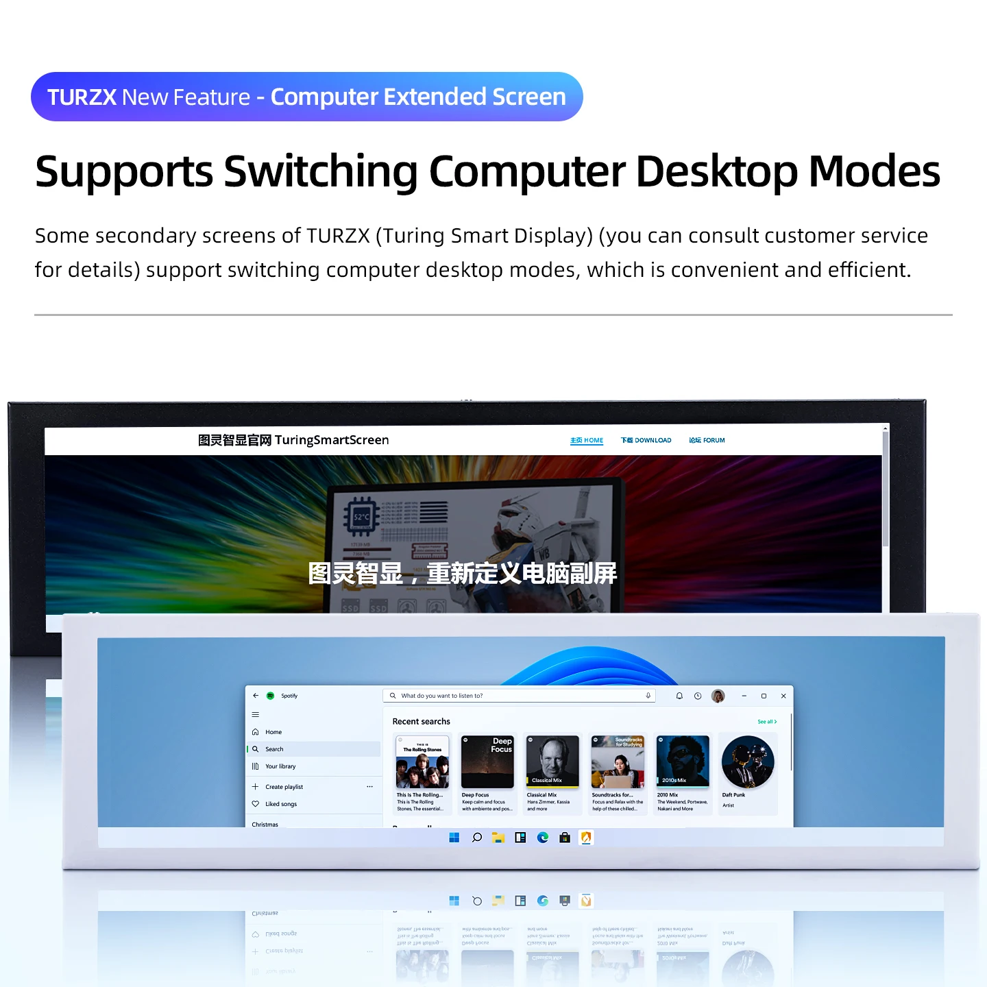 8.8 インチ IPS タイプ C セカンダリ スクリーン USB-C