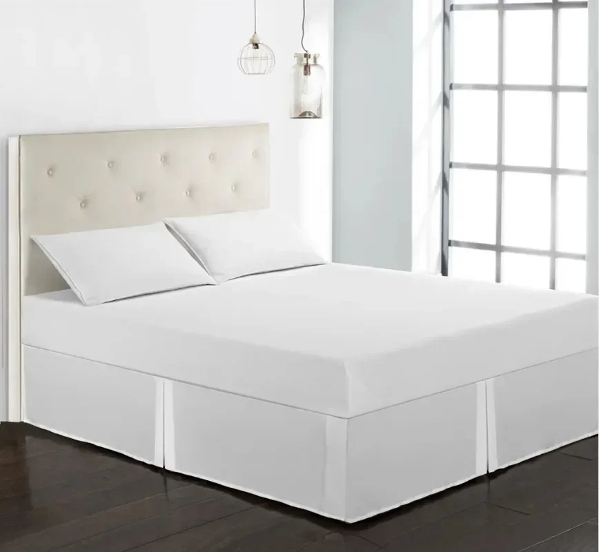 

Double Brushed Bed Skirt Premium 15-inch Drop Queen Size Home Hotel Bed Skirt with Surface Bedsheet Bed Cover