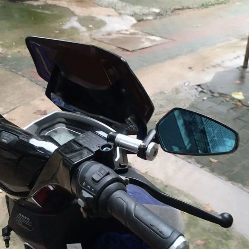 

Зеркало заднего вида с узором из углеродного волокна, модифицированное перевернутое зеркало заднего вида, Мотоциклетные аксессуары для Sanyang moto