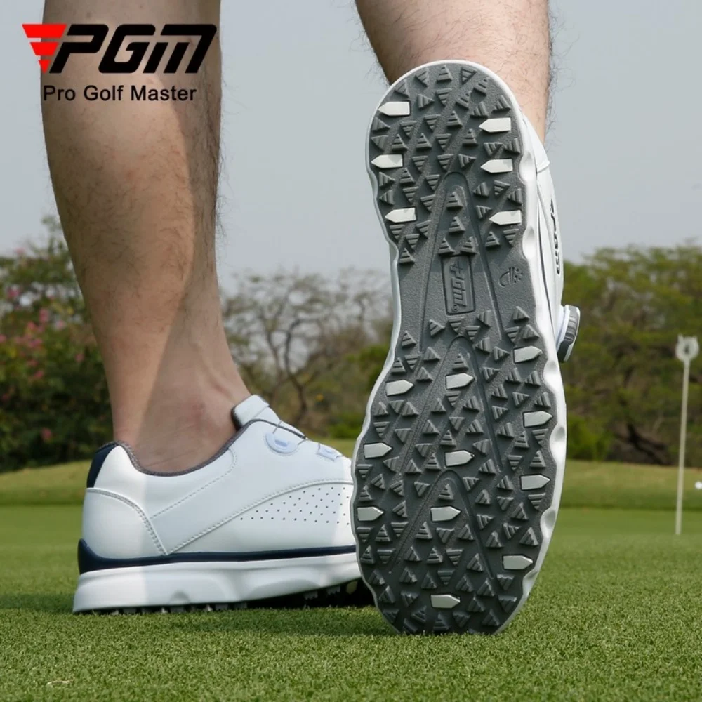 PGM Golf Shoes,Outdoor Waterproof Sneakers,Breathable Men\'s Shoes,Knob Shoelaces Sport Shoes,Golf Equipment,Anti slip Nails Shoe