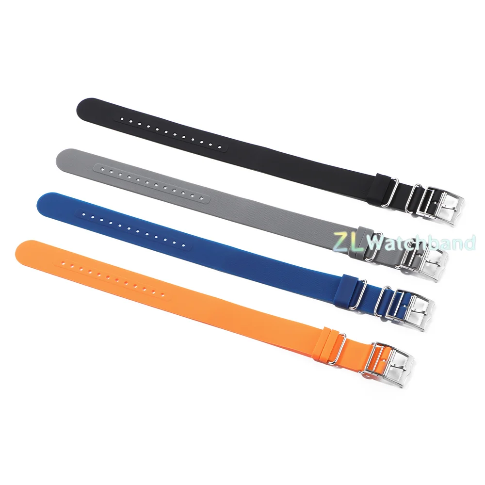Universal Soft Rubber Waterproof Watch Strap - One Piece Silicone Replacement Bracelet