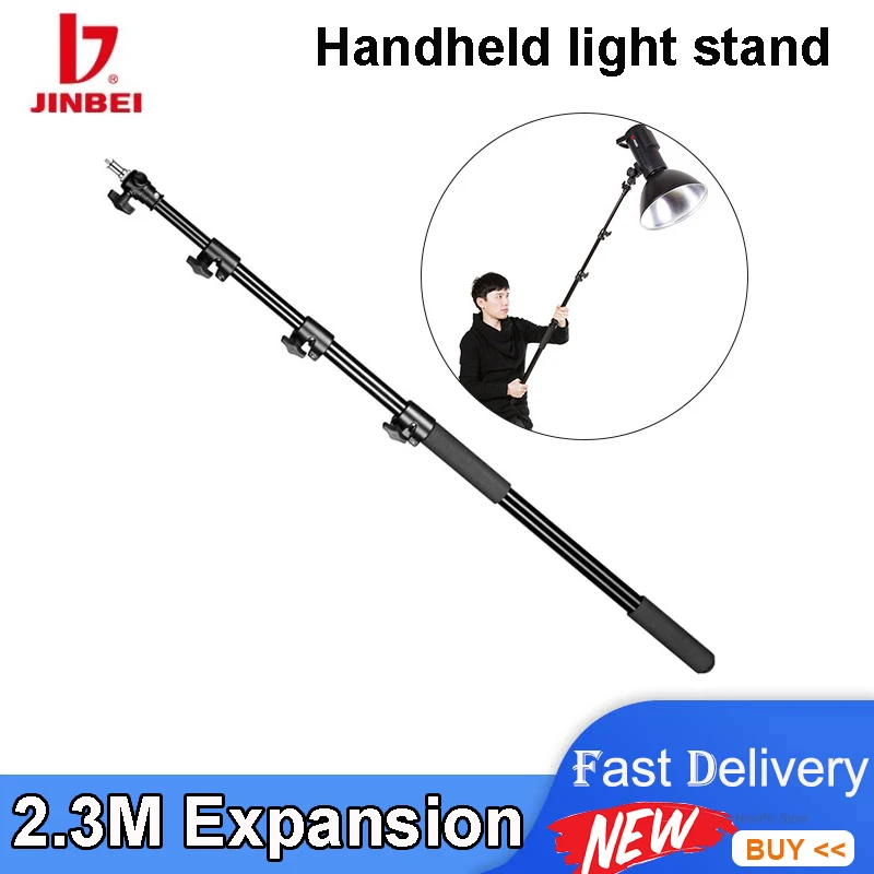 JINBEI 2.3M Aluminium Handheld Light Stand Professional Photographic Outdoor Light stands Photo Studio Accessories Extension Rod