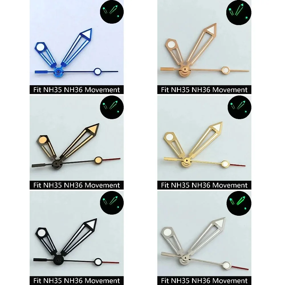 31.5mm NH35 Watch Dial 6 o'clock Single Calendar Fit NH34 NH35A NH36 Movement C3 Green Luminous Face And Hands A