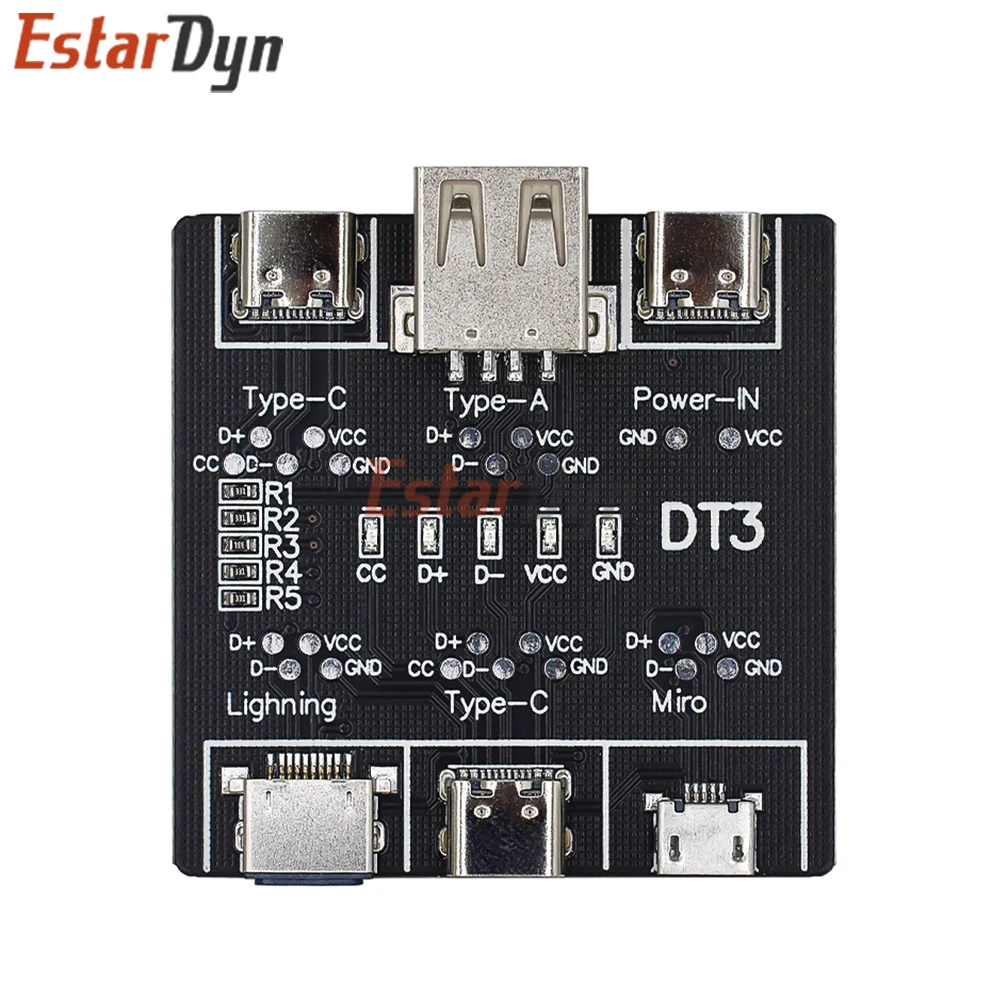 DT3 다기능 USB 데이터 케이블 테스트 보드 On-off 체커(타입-C 라이트닝 마이크로 USB 수리 도구용)
