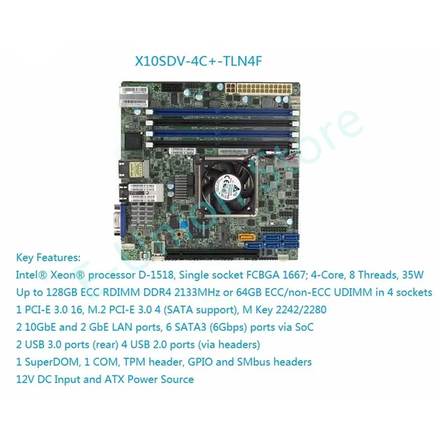 New X10sdv-4c+-tln4f Motherboard For Supermicro Xeon Processor D