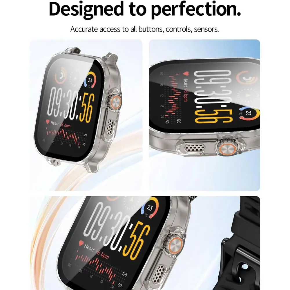 2pcs Silicone Band and Protective Case Set for Smartwatch - Screen Guard and Wristband Accessories