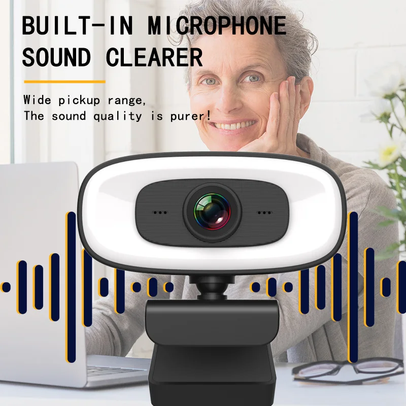 Pc webcam Pc web camera Computer camera Webcam 4K 1080P Mini Camera 2K Full HD Webcam with Microphone 15-30fps USB Web Cam for Youtube PC Laptop Video Shooting Camera