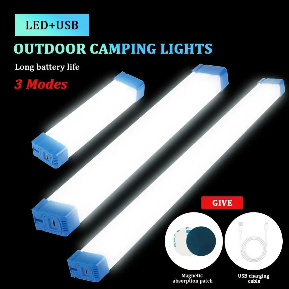 Long LED Tube Night Light Magnetic 17CM 32CM 52CM USB Rechargeable Emergency Light Outdoor Portable Long Strip Emergency emergency light led tube light