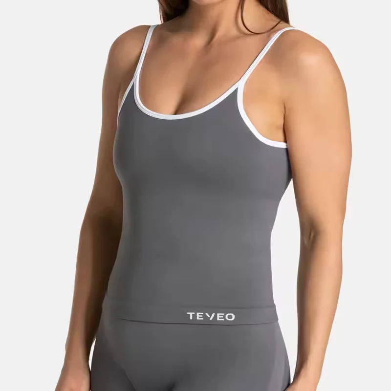 TEVEO Ignite Cami Top Sports Yoga Vest Underwear Women's Fitness Top Gym Beautiful Back Bra Running Workout Halter