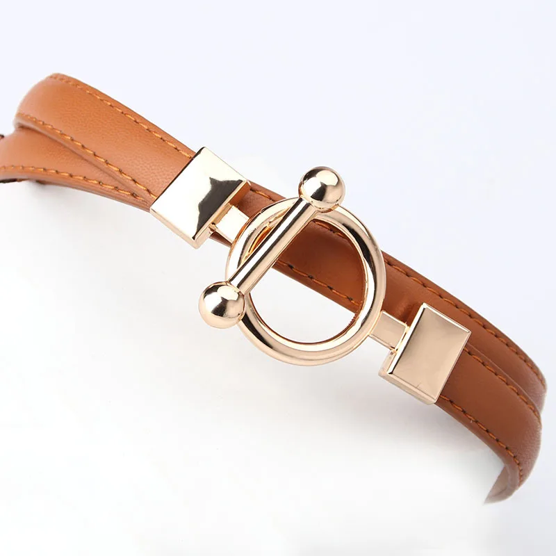 

Ladies Designer Dress Coat Decorative Waist Belt Fashion Pu Leather Alloy Buckle Thin Belts for Women Clothing Accessories