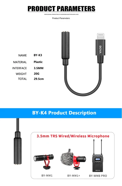 39€41 sur Microphone BOYA BY-WM3U Cravate sans fil Professionnel avec  adaptateur TRS / TRRS 3,5 mm Adaptateur de type C - Microphone - Achat &  prix