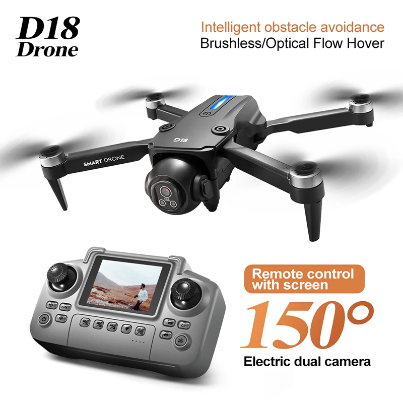 2026 D18 Drone 8K Aerial HD Dual Camera Photography Intelligent Obstacle Avoidance Brushless Motor 5G WIFI GPS Return VR Drone