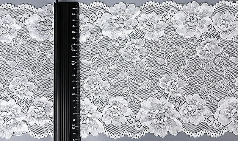 Lace Fabric Lace Garment Accessories Lace Sewing Supplies Lace Sewing Accessories Lace Accessories Lace Decoration 3Yards 20cm width Elastic Lace Fabric DIY Crafts Sewing Decoration Accessories For Garments Elastic Lace Trim White Black