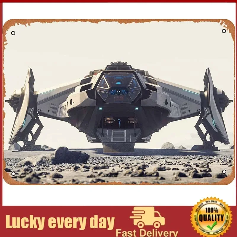 Il Classico Videogioco Arcade Poster Metal Tin Sign Incudine Carrack Star Citizen Wall Art Decor Tin Sign Room Decor Piastra Metallica