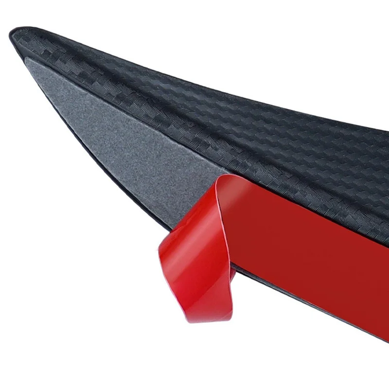 Set of Rubber Car Bumper Lip Protectors in Black Carbon Fiber Finish