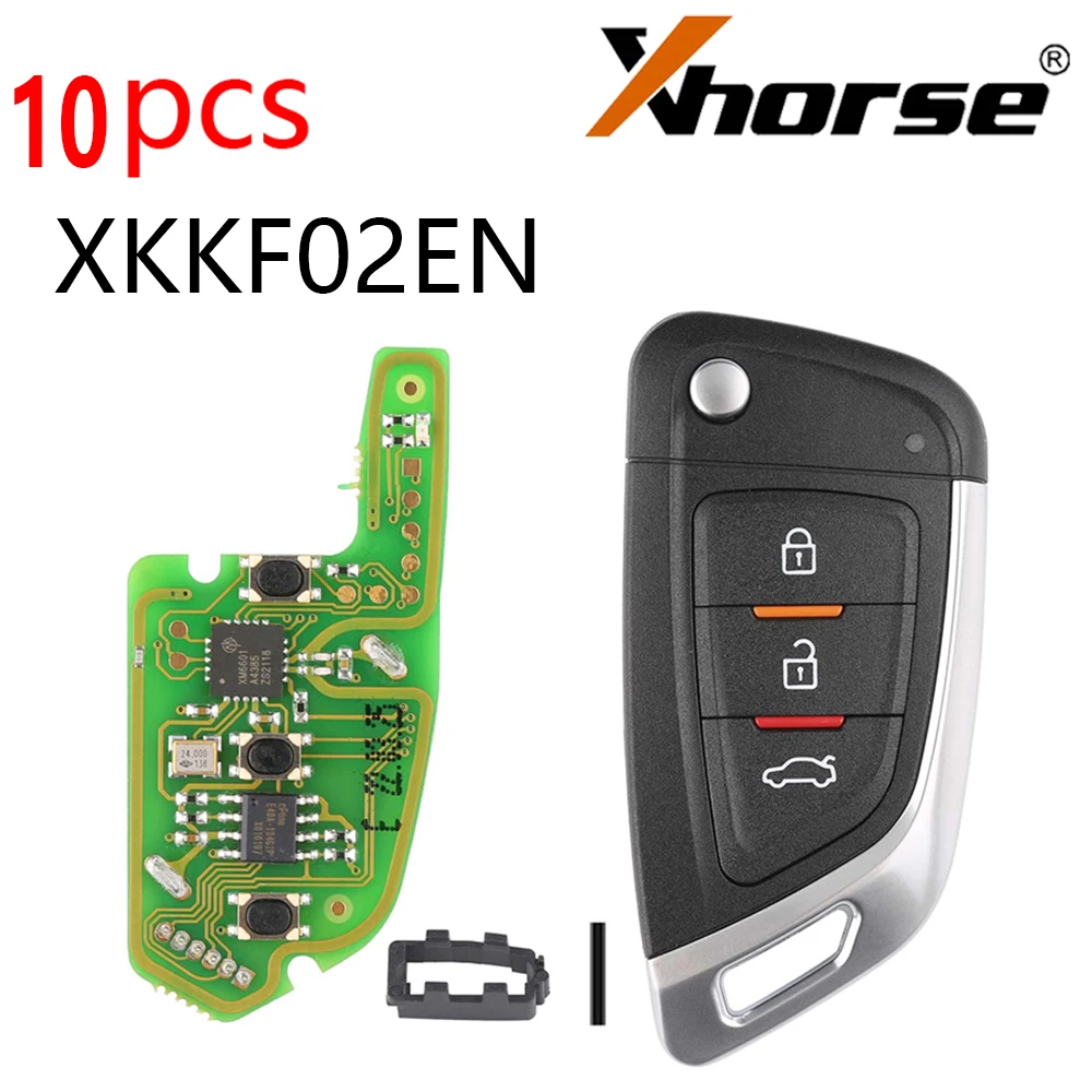 10pcs XHORSE XKKF02EN VVDI Universal Remote Car Key 3 Buttons Blade Shape Key for VVDI Mini Key Tool and VVDI2