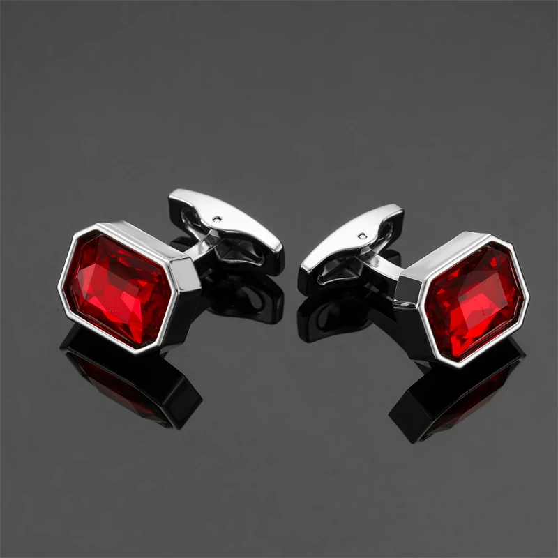 Luxury Mens Cufflinks - Round Crystal Zircon Cats Eye Stone Suit Accessories