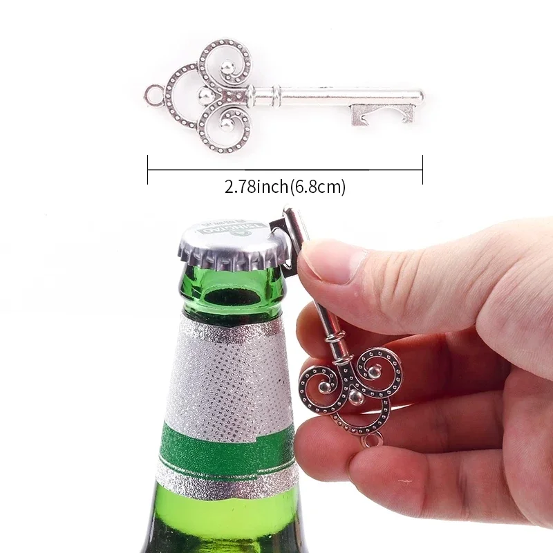 50pcs DIY Wedding Decoration 5 Colors Vintage Key Bottle Opener with Thank You Paper Tags Wedding Party Deco Favors and Gifts beer bottle opener keychains diy handmade gift