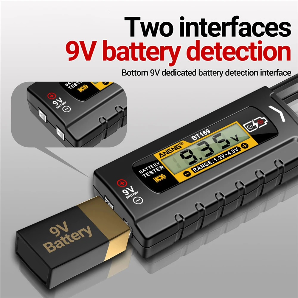BT167 BT169 Digital Battery Testers Detector Multifunctional Quickly Measure Battery AA/AAA/C/D/9V/1.5V Button Cell Measurement battery tester