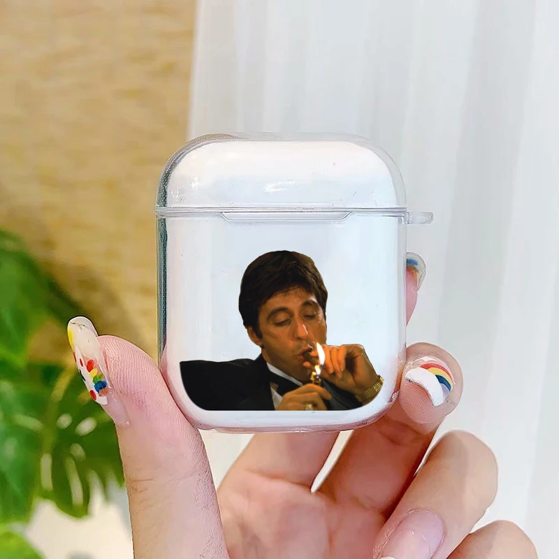 Scarface 1983 film Al Pacino miękki silikonowy obudowa TPU do AirPods Pro 2 1 2 3 jasne bezprzewodowe słuchawki Bluetooth pokrywa skrzynki