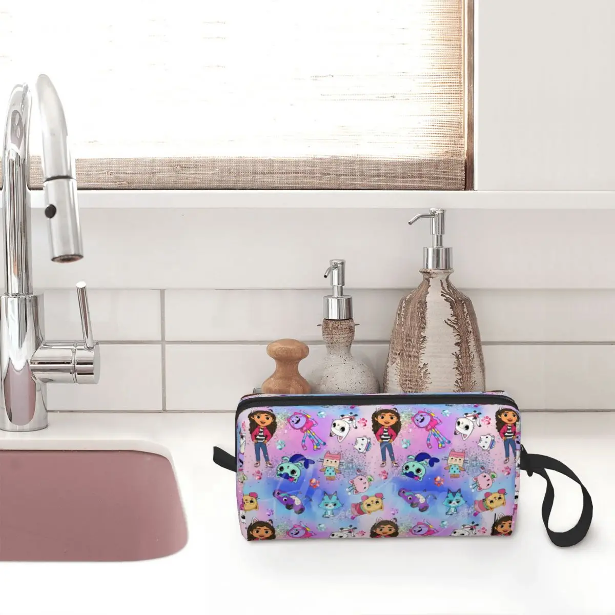 Travel Gabbys Dollhouse Pattern Toiletry Bag Cute Gabby Cats  Anime Makeup Cosmetic Organizer Women Beauty Storage Dopp Kit Box 4