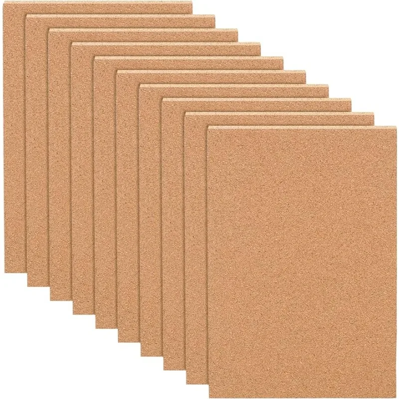 10팩 코르크 시트(3mm 두께) 코르크 타일 코르크 매트 12x8인치 벽 장식, 파..
