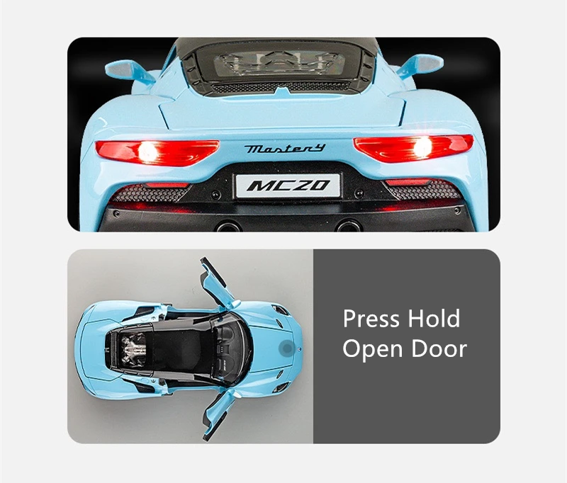 1:22 Maserati MC20 Cabrio Alloy Sports Car Model Diecast Metal