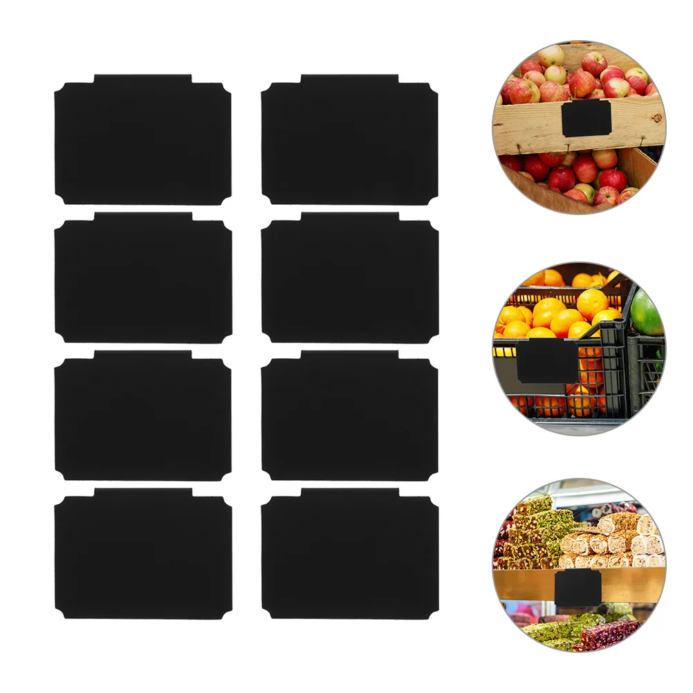 

8 Pcs Label Holder Message Board Clip on Basket Labels Shopping Re-writable Price Storage Crate Pantry Organization DIY