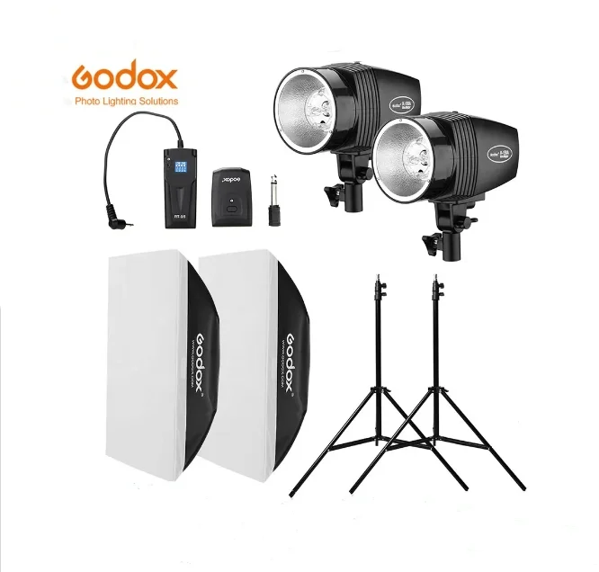 

Штатив для вспышки Godox 300Ws 2x 150Ws, с триггером, 2x50x70 см и 2x190 см