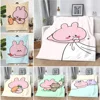 Asamimichaan Asleep Cute Asamimi Square Printed Blanket Picnic Blankets Warm Blanket Soft and Comfortable Blanket Home Travel 1
