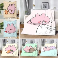 Asamimichaan Asleep Cute Asamimi Square Printed Blanket Picnic Blankets Warm Blanket Soft and Comfortable Blanket Home Travel 1