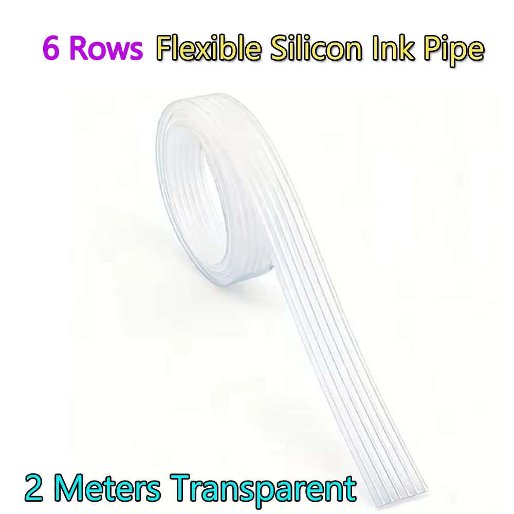 유연한 실리콘 잉크 튜브 내식성 6줄 잉크 호스 4*2mm 소프트 파이프 (I3200 XP600 DTF 승화 안료 UV 잉크용)