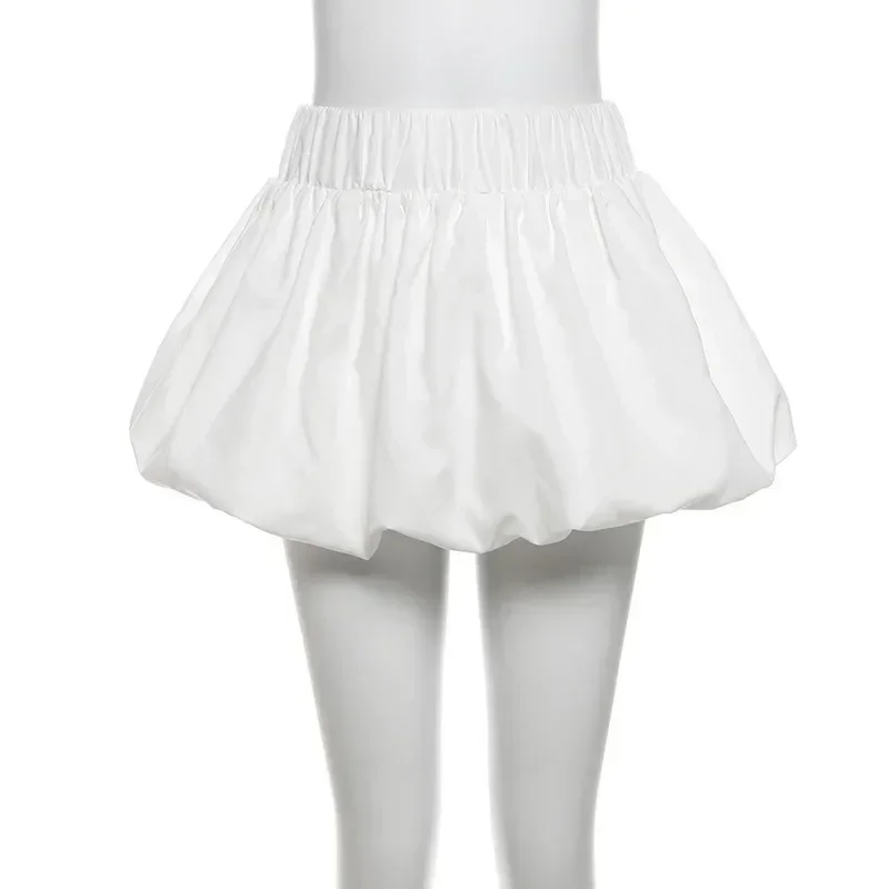 Women's Mini Bubble Skirt - Solid Pleated High Waist Stretchy Skirt Casual Streetwear/Party/Clubwear All-Match A-Line Petticoat 6