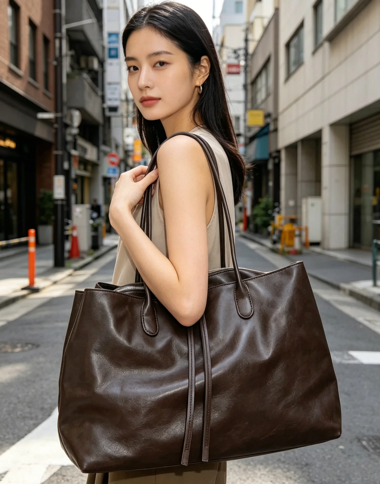 Borse da Donna di Grande Capacità in Pelle PU, Borsa a Tracolla per Signore, Borse Tote Grandi, Design di Marca, Borsa per Ufficio e Pendolarismo - immagine 6