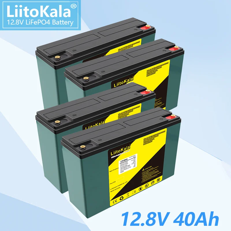 

4PCS LiitoKala 12V 40Ah LiFePo4 Battery Lithium Iron Phosphate 12.8V LiFePo4 Rechargeable Battery for Kid Scooters Boat Motor