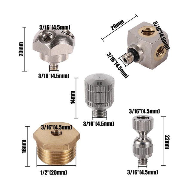 0,3/0,4/0,5/0,6 Mm Alacsony Nyomású Porlasztó Fúvóka Katomizáló Hűtő Permetezőgép 303 Rozsdamentes Acél Öntözés Sprinkler - Image 2