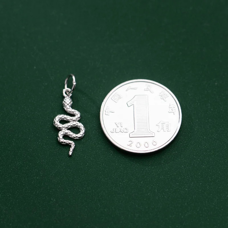 TrustDavis Real 925 Sterling Silver Fashion Sweet Animal Snake Charm Pendant Handmade DIY Accessories Fine Jewelry HY304 pendant necklace silver necklace silver pendant silver necklace charms
